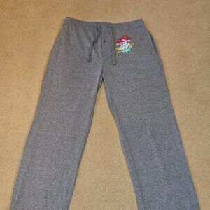 Trippy Frog and Mushroom Grey Lounge Pant with Pockets Size Medium Hot Topic